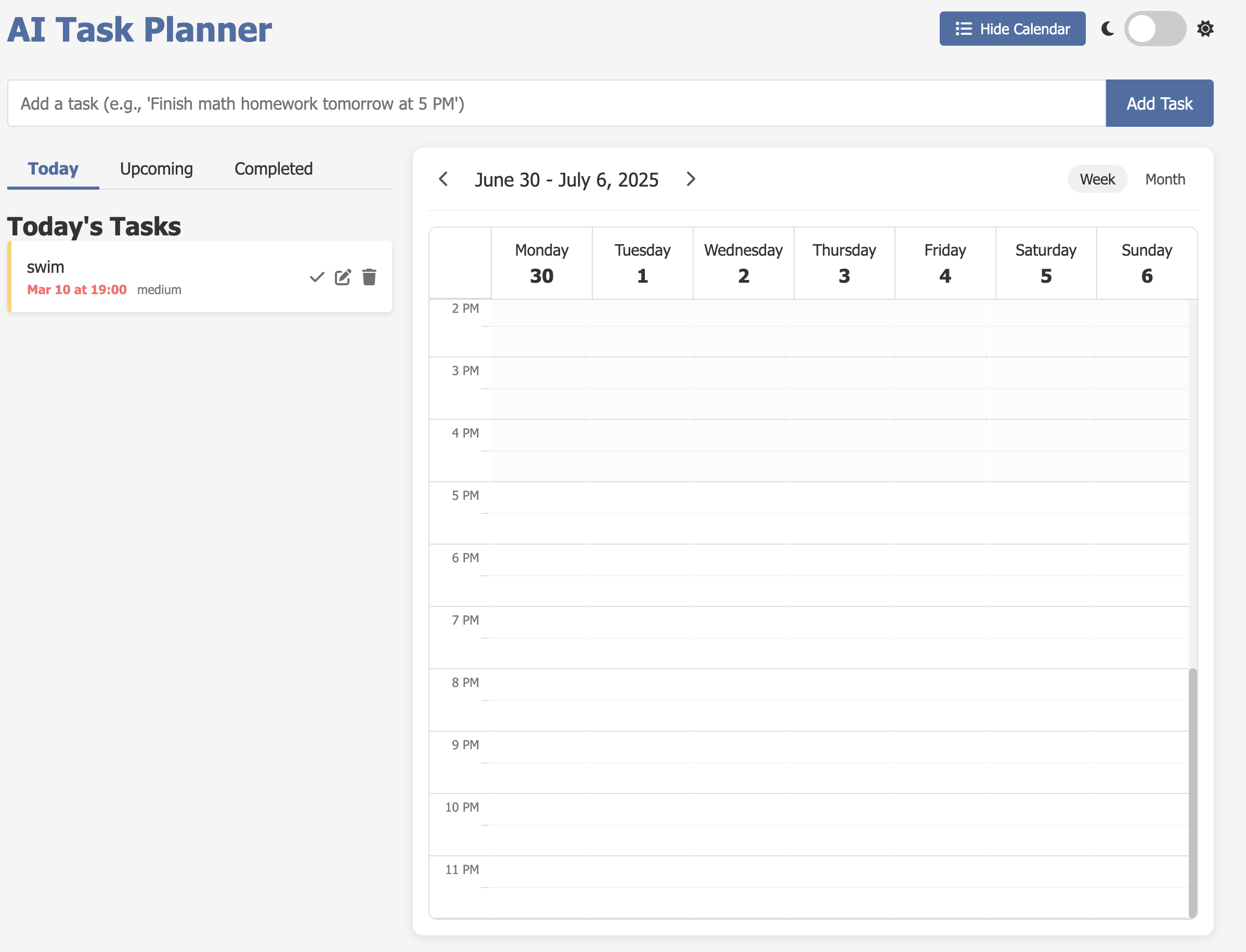 Task Planner with Calendar